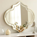 Axyaa Silver Wall Mirror with Golden Rim - Elegant Entryway Fireplace Decor
