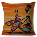 Axyaa Abstract African Woman Decorative Cotton Linen Cushion Cover