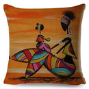 Axyaa Abstract African Woman Decorative Cotton Linen Cushion Cover
