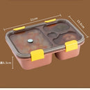 Axyaa 3-Grid Bento Box with Spoon | Microwaveable Lunch Container & Tableware