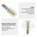 Axyaa LED Corn Bulb E27 E14 SMD 5730 24-72LEDs Chandelier Home Spotlight