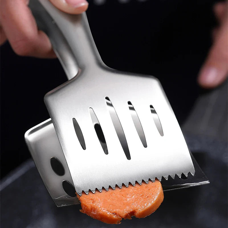 Axyaa Stainless Steel Food Tongs: BBQ Clip Meat Clamp Kitchen Tool