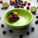 Axyaa Lime Green Polka Dot Ceramic Dinnerware Set for 4