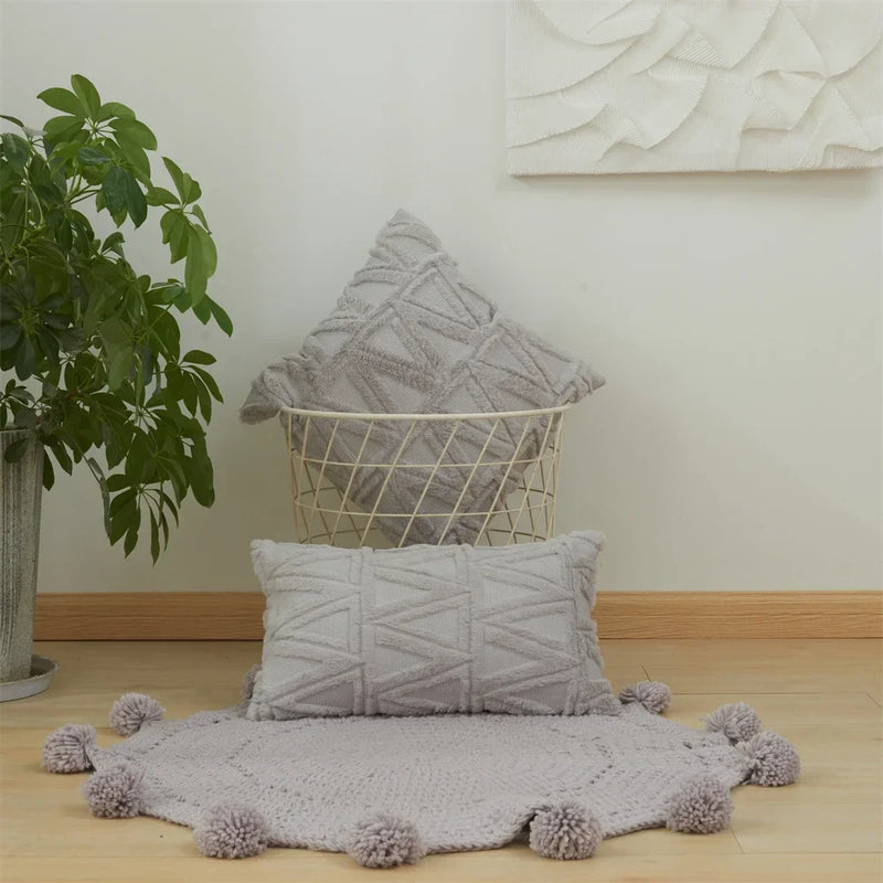 Plush Autumn Cushion Cover Set by Axyaa - 45x45cm and 30x50cm Sizes