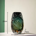 Axyaa Wrinkled Ice Glass Vase for Creative Flower Arrangement and Room Decor