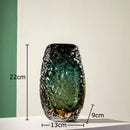 Axyaa Wrinkled Ice Glass Vase for Creative Flower Arrangement and Room Decor