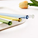 Axyaa Green Glass Drinking Straw Set with Cleaning Brush - 5 Pack
