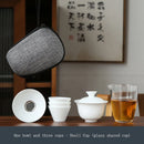 Axyaa Ceramic Travel Tea Set with One Pot & Four Cups