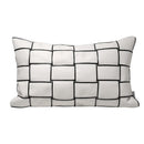 Axyaa White Woven PU Leather Waist Pillow for Modern Luxury Living Room Sofa