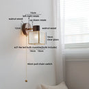 Axyaa LED Wall Light Mirror Clear Glass Modern Square Bedside Lamp