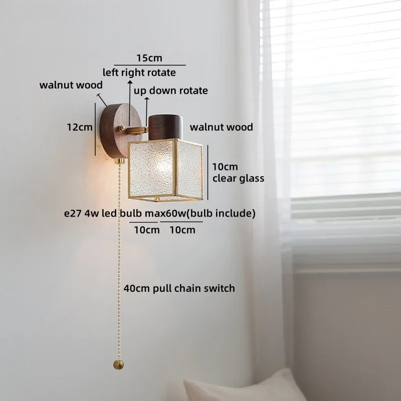 Axyaa White Glass LED Wall Light Pumpkin Stairs Modern Nordic Decor Bedside Lamp