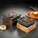 Axya BBQ Steak Plate | High Temp Stone Grill for Volcanic Rock Barbecue