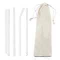 Axyaa Glass Straw Set with Brush | Reusable Drinking Straws for Cocktails & Smoothies