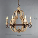 Axyaa Nordic Wood Retro Pendant Lamp Kitchen Chandelier, Rural Style House Decor Lighting