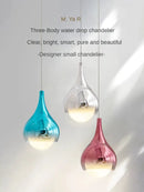 Axyaa LED Water Droplet Ceiling Chandelier: Modern Living Room Bedroom Pendant Lamp
