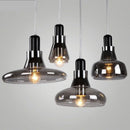 Axyaa Smoke Gray Glass LED Chandelier Pendant Lamp