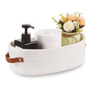 Axyaa Cotton Rope Storage Basket with Handle - Large Capacity Desktop Organizer
