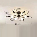 Axyaa Retro Industrial Chandelier LED Ceiling Lamp Wrought Iron Modern Fixture