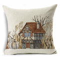 Axyaa Thanksgiving Pumpkin Ornaments Linen Throw Cushion Covers Home Decor