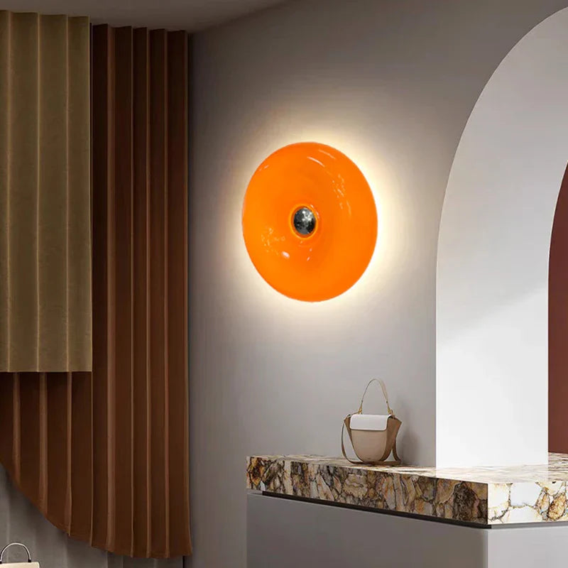 Axyaa Modern Bauhaus Donuts Wall Lamp for Bedside Living Room Hallway