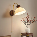 Axyaa Modern LED Wall Lamp Sconce Glass Wood Pull Chain Switch Stair Lights
