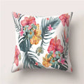 Tropical Cactus Flower Cat Print Pillow Cover 45X45CM for Home Sofa Chair