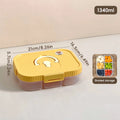 Axyaa Divided Bento Lunch Box - Transparent, Leak-proof, Microwave Safe