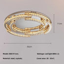 Axyaa Oval Crystal Dimmable Ceiling Chandelier for Villa Bedroom Dining Room