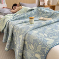 Axyaa Cotton Jacquard Wool Towel Quilt - Three-Layer Sofa Blanket