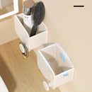 Axyaa Aluminum Comb Rack Bathroom Organizer with Wall-mounted Storage Box