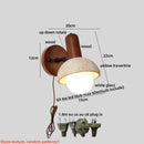 Axyaa White Glass LED Wall Lights Pull Chain Switch Rotate Bathroom Lamp