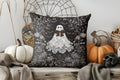 Axyaa Ghost Floral Lace Decorative Pillow Cover for Sofa Bedroom Car