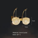 Axyaa Crystal Wall Lamp: Gold Metal, G9 Bulb, Adjustable Wire, Elegant Lighting for Home