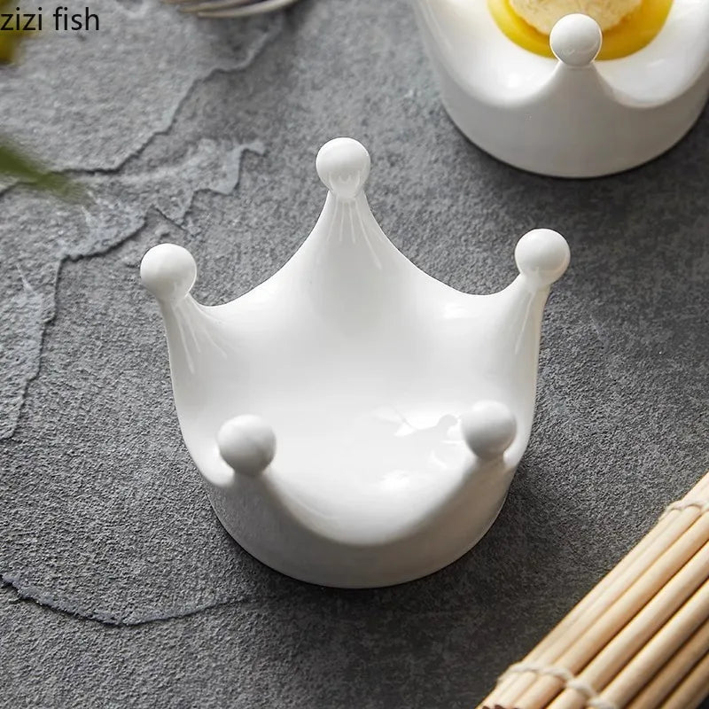 Axya Crown Ceramic Dim Sum Plate Sushi Dessert Dish Molecular Cuisine Tableware