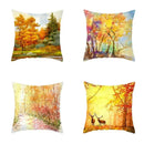 Axyaa Autumn Forest Deer & Colorful Trees Cushion Cover for Sofa, Bedroom, Car