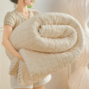 Axyaa Cartoon Bear Velvet Blanket: Soft Coral Fleece Throws for Sofa, Single/Double Size