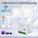 Axyaa WiFi LED Light Switch 1/2/3 Gang RF433MHz Panel Smart Life Alexa Google Home