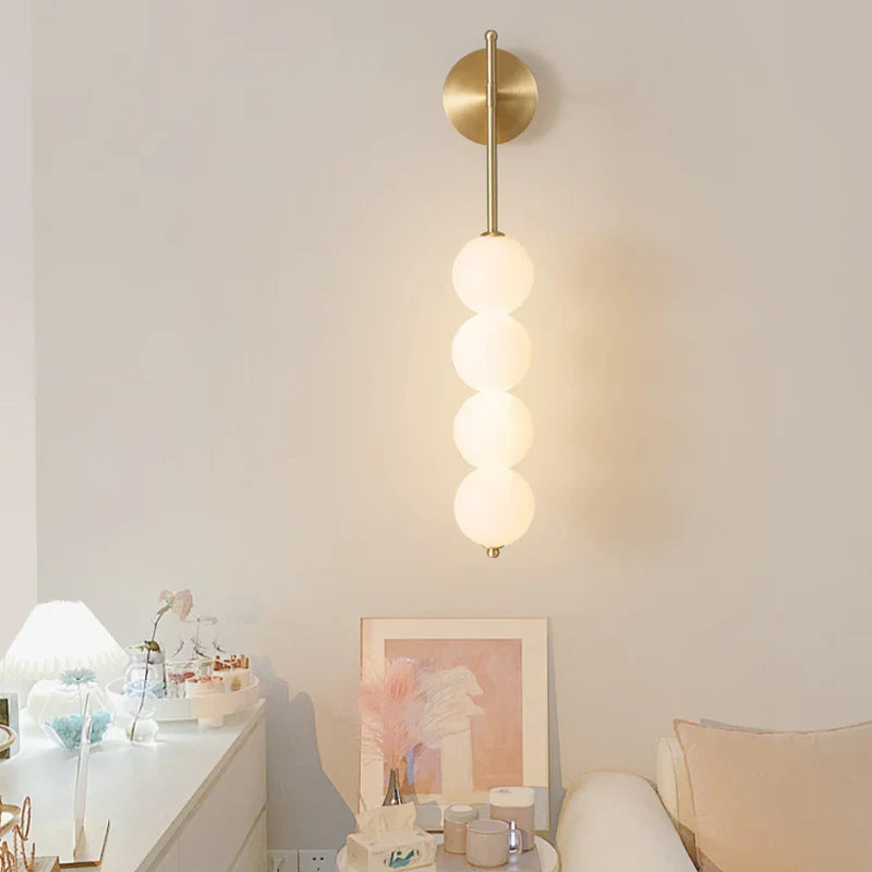 Axya Nordic Pearl Wall Lamp Glass Ball Gold Black Sconces for Living Room