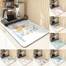 Axyaa Easter Rabbit Print Placemats & Coasters: Absorbent Kitchen Mats & Home Decor