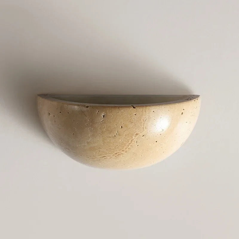 Axyaa Yellow Travertine Stone LED Wall Lamp for Interior Lighting
