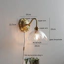 Axyaa Clear Shell Glass LED Wall Sconce Up Down Light France Europe Copper