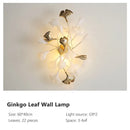 Axyaa Gold Branches Chandelier With Porcelain Leaves - Luxury Living Room Decor