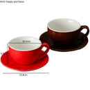 Axya Ceramic Coffee Cup Set with Saucer - 300ml Tea Mug for Home and Office
