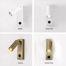 Axyaa LED Wall Lamp Sconce Switched USB Charging | Bedroom Bedside Light
