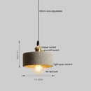 Axyaa Nordic Cement LED Pendant Light with Copper Socket, Adjustable Wire - 180cm