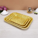Axya Acrylic Golden Rectangle Snack Serving Platter Tray Hotel KTV Decor Gold Tray