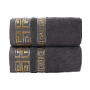 Axyaa Green Cotton Towels Set - Embroidered Hotel Bathroom Towels with Soft Thicken Material