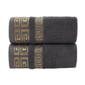 Axyaa Black Cotton Embroidered Hotel Towels Set- Soft Quick-Dry Bath & Face Towels