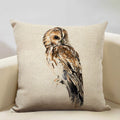 Axyaa Owl Linen Cushion Cover 45x45cm - Elegant Sofa Pillowcase for Any Occasion