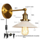 Axyaa White LED Wall Lights Industrial Style Bedside Lamp - Plug InaddAll